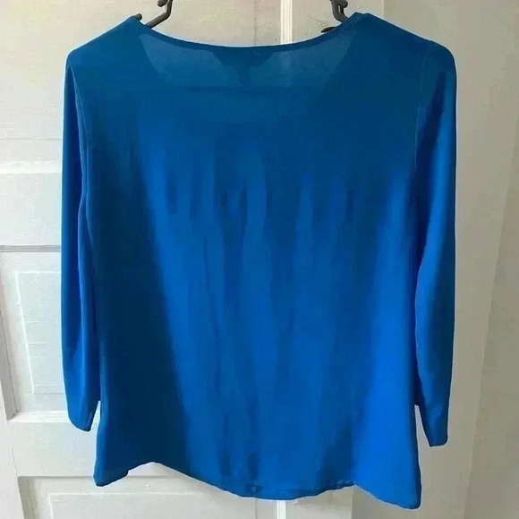 Express bright blue flowy blouse womens size extra small - Picture 7 of 7